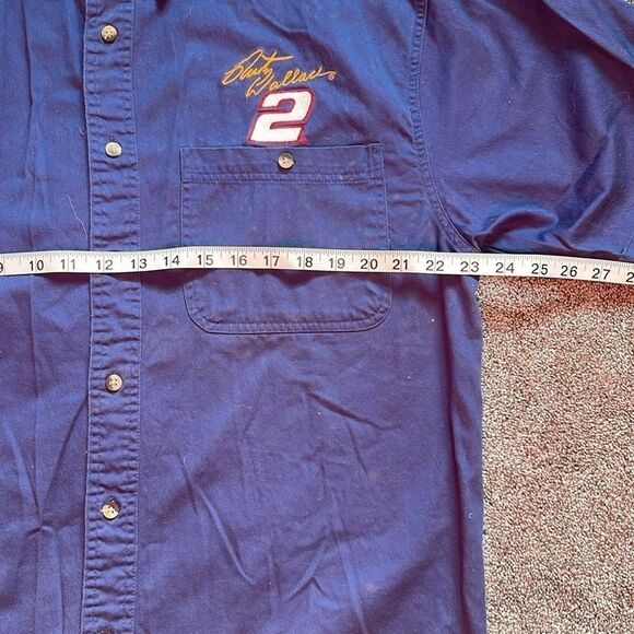 VTG Competitors View NASCAR Pit Crew Work Shirt Mens XL  #2 Rusty Wallace Button - Picture 6 of 7